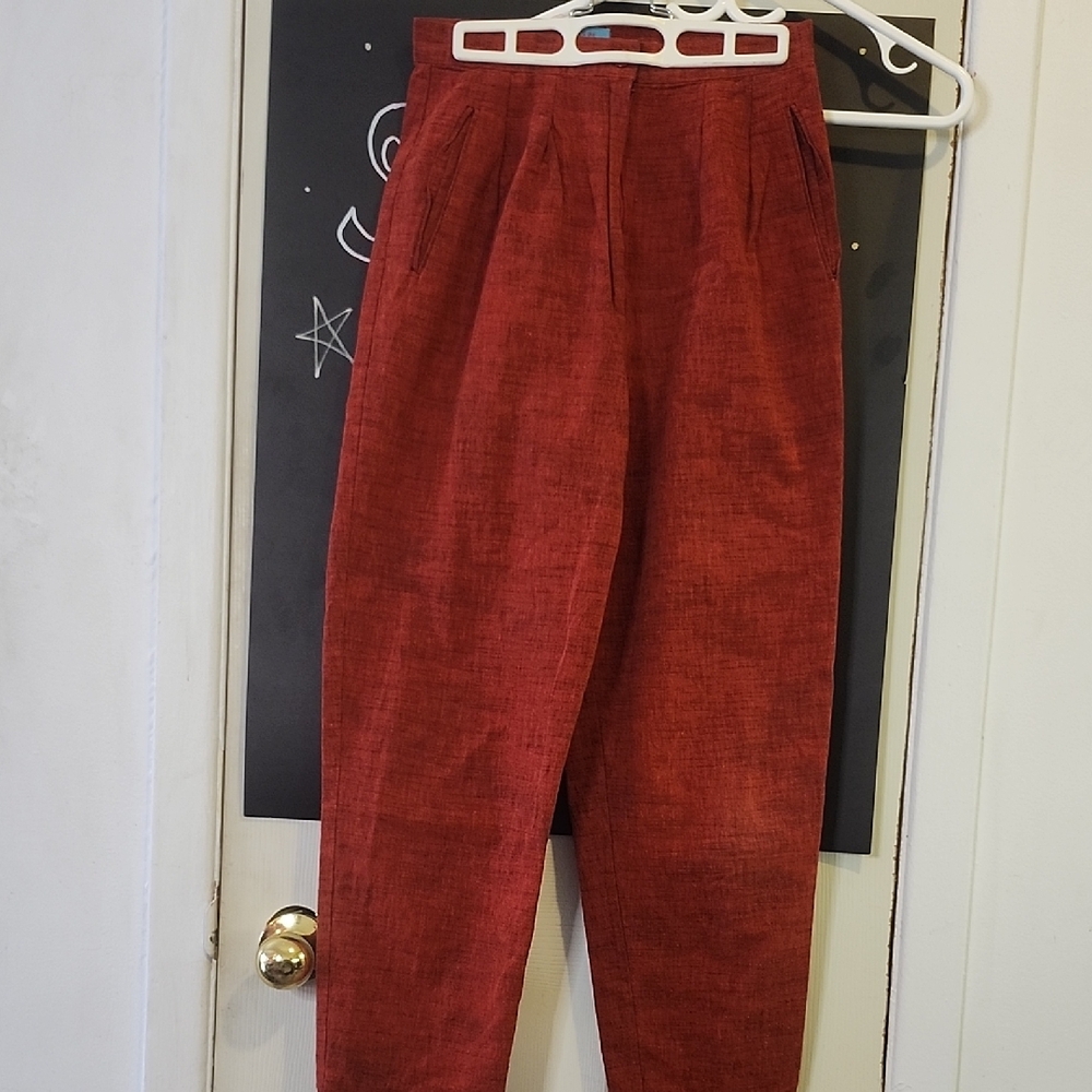 Orange High-Waisted Pants